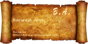 Baranyó Áron névjegykártya
