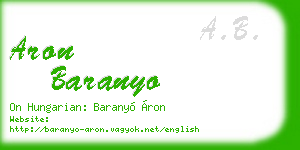 aron baranyo business card